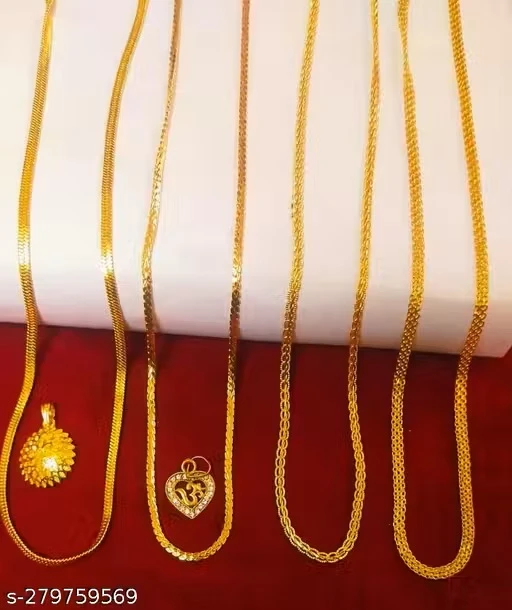 K-31 Gold Plated Fancy Chain For Girls and Women
