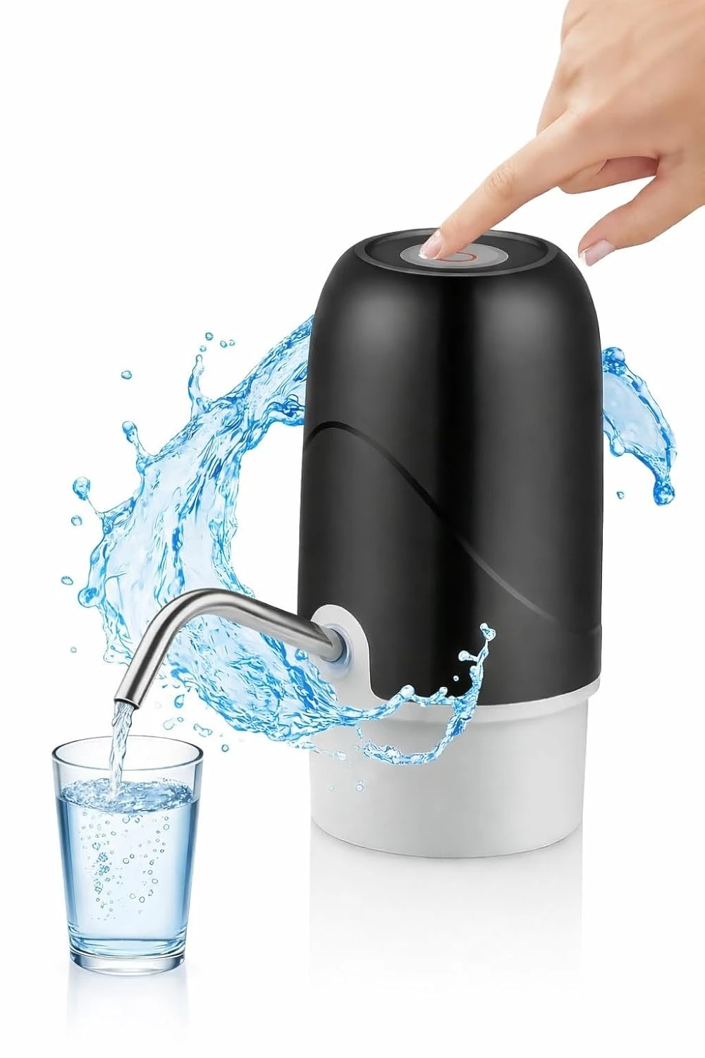 Dispenser Pump for 20 Litre Bottle, Portable Water Dispenser with Removable Spout, USB Rechargeable Water Pump with 1.5L/Min Fast Flow,1200 mAh Battery, Kingfisher 4 Pro, Black