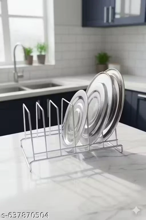 Multi-Slot Steel Plate Stand for Modular Kitchen