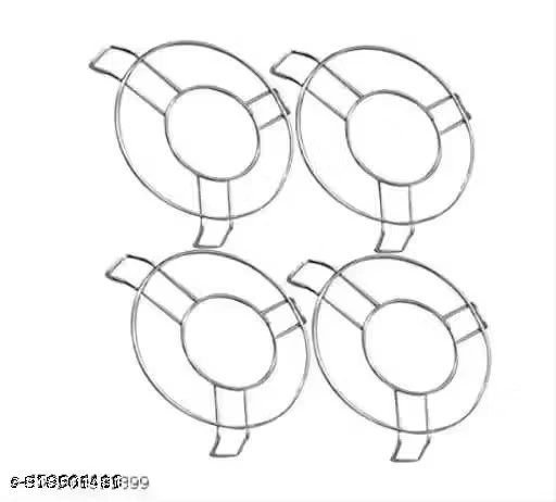 SHREE KITCHENWARES presents Stainless Steel Trivet , Steel Pot, Cooker , Donga Stands , Heat Resistant Hot Plate Dishes Holder Trivet Set , Round Streamer Rack Stand , Matka stand., POack Of 4
