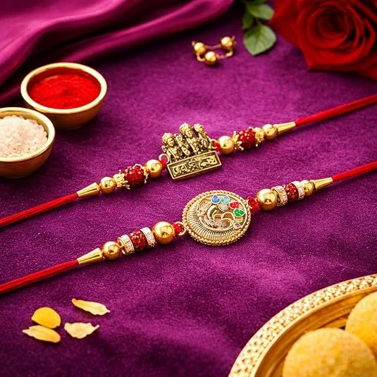 Traditional Designer Lumba Rakhi for Brother on Raksha Bandhan gifting(Dark Pink and White Color Lumba Rakhi)