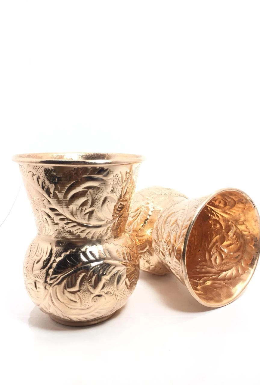 Round Copper Well Embosed Glass