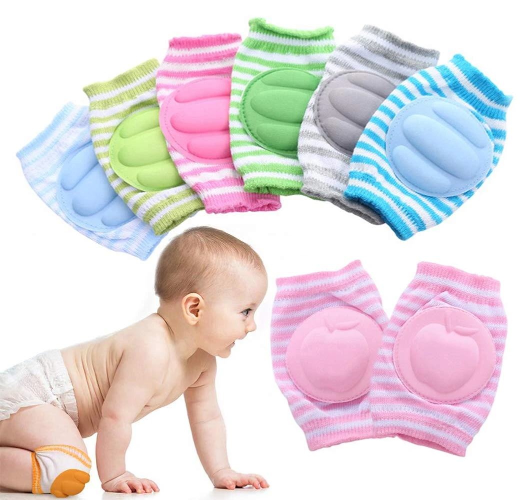 BabyPro Knee Pads Set of 2 Pairs for Toddlers, Baby Elbow & Knee Protector, Anti-Slip Silicone Dots, Knee Support for Crawling & Walking, Soft, Stretchable, Breathable Leg Warmers (Multi-Colour)