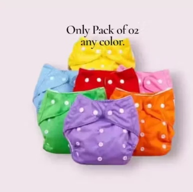 Reusable Baby Cotton Cloth Diapers - Adjustable & Washable for 0-3 Years | Soft, Waterproof & Eco-Friendly (Multicolor, Pack of 2)