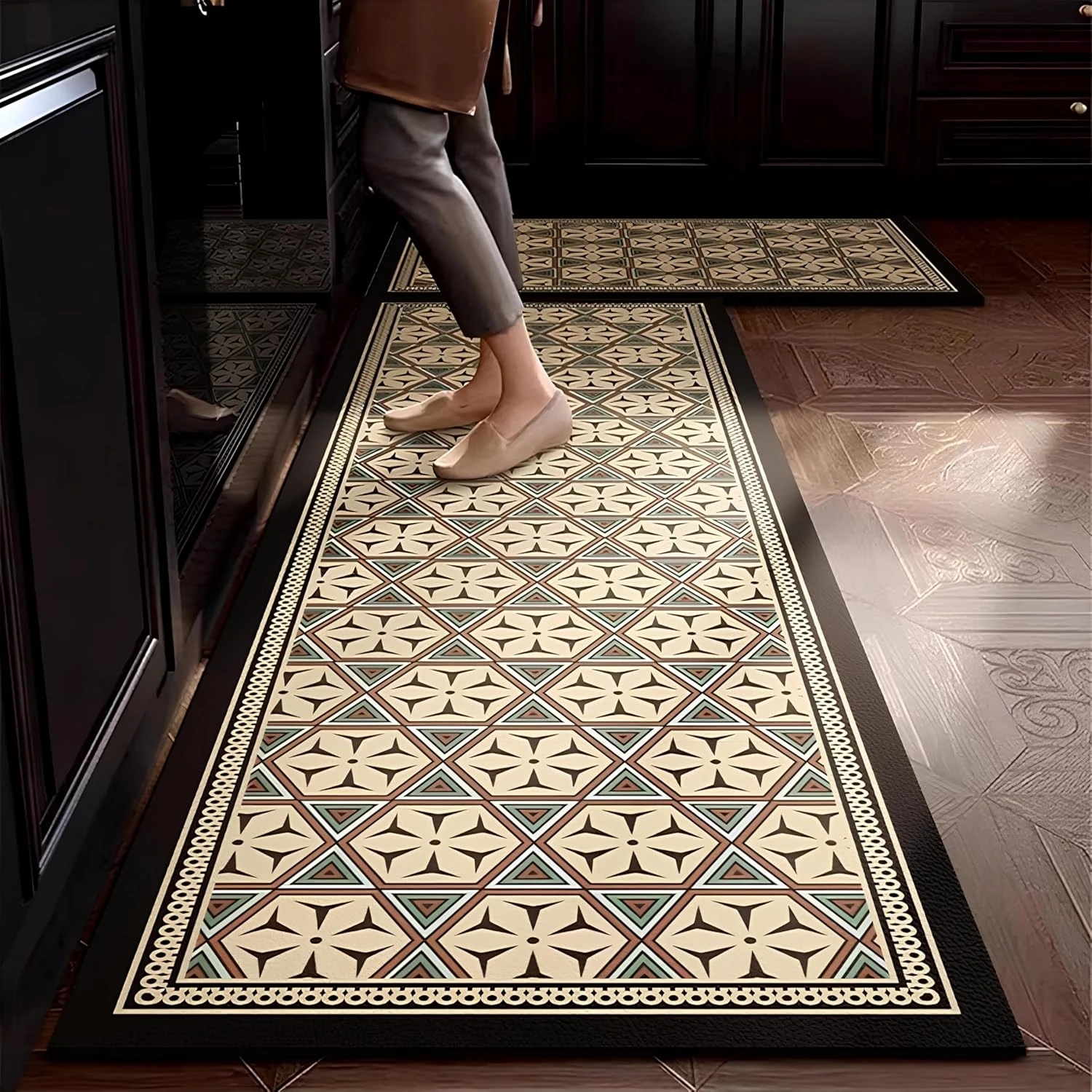 Multi Printed Carpet Rug Runner and Carpets for Bedroom/Living Area/Home with Anti Slip Backing (Crystals  100 fts)