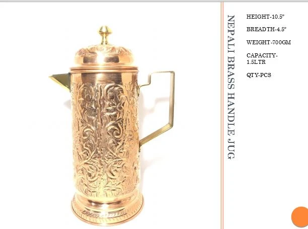 NEPALI BRASS HANDLE JUG