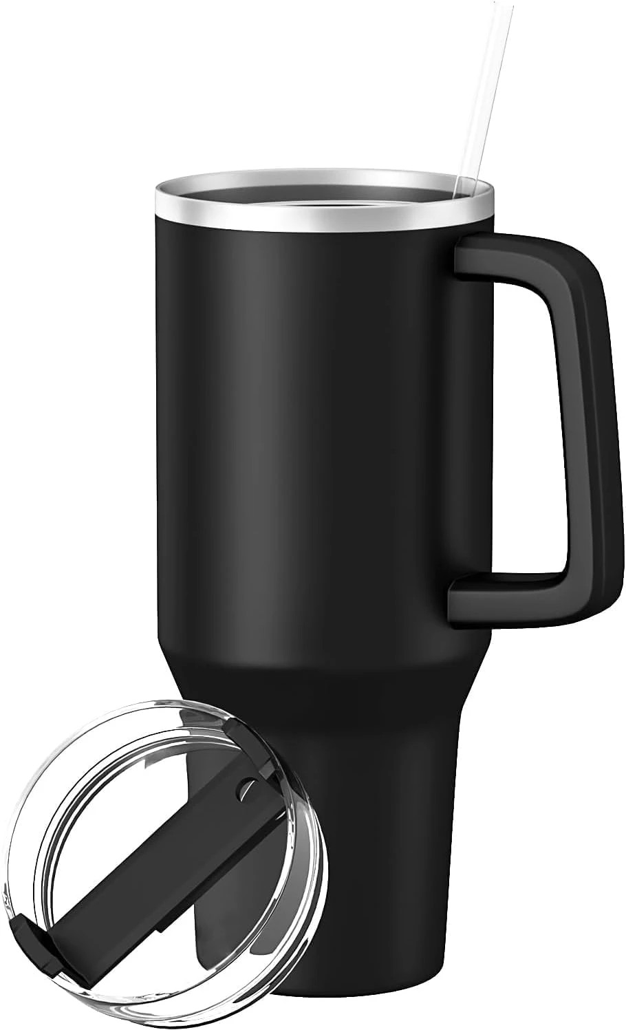 Purple Stainless Steel Tumbler with Straw