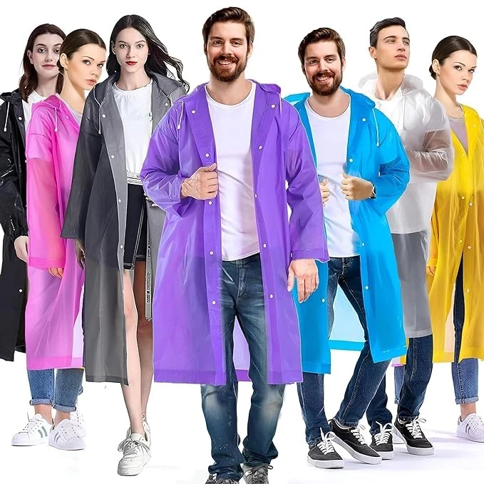 Digital wave Unisex Raincoat With Hood | Waterproof Rain Poncho | EVA Material | Reusable | Lightweight | Universal Size | Raincoat for Men and Women (Multicolor)