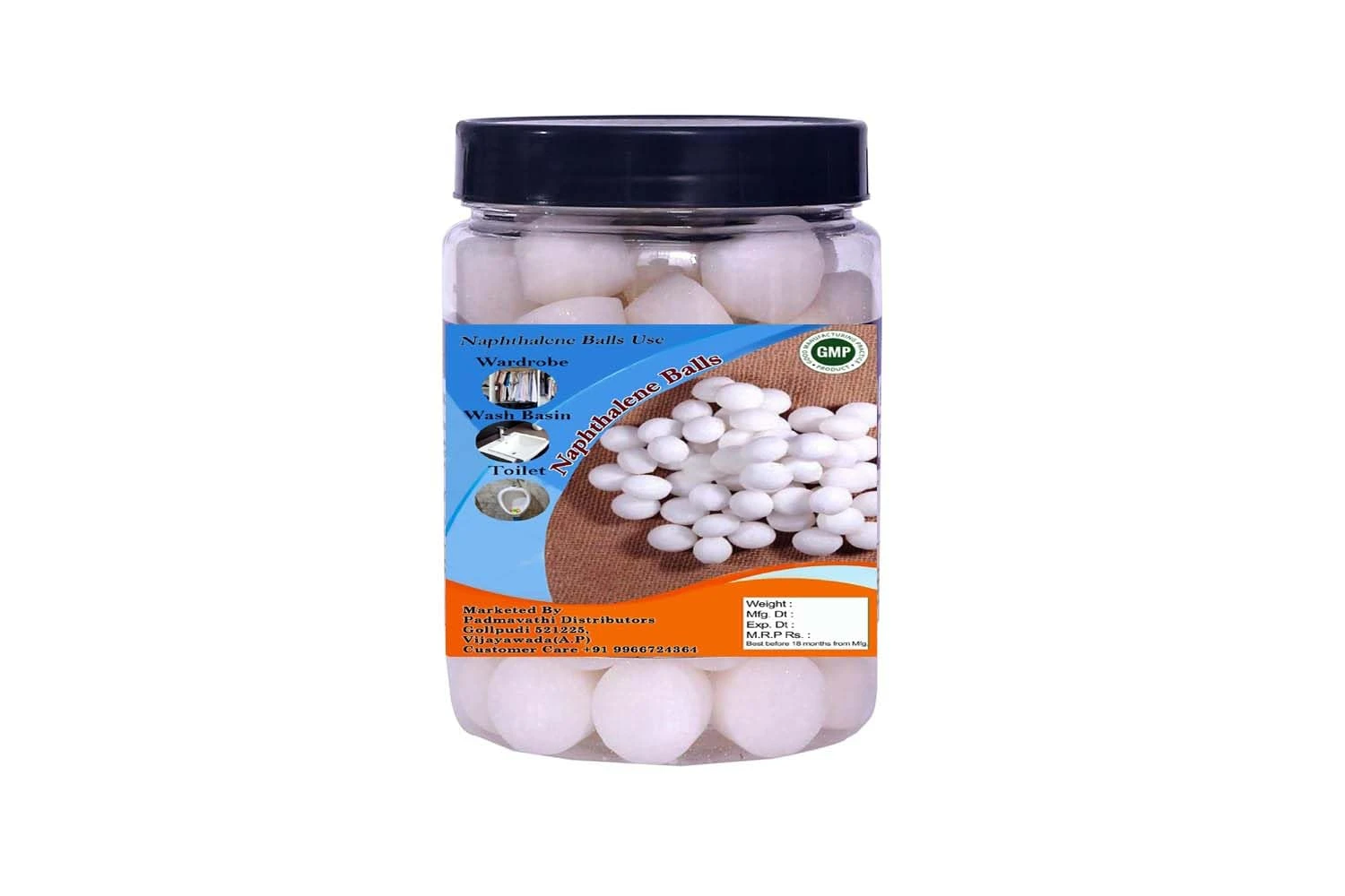 Jar Pack - White Naphthalene Balls - Kapoor Goli - Moth Balls - 1 Kilo