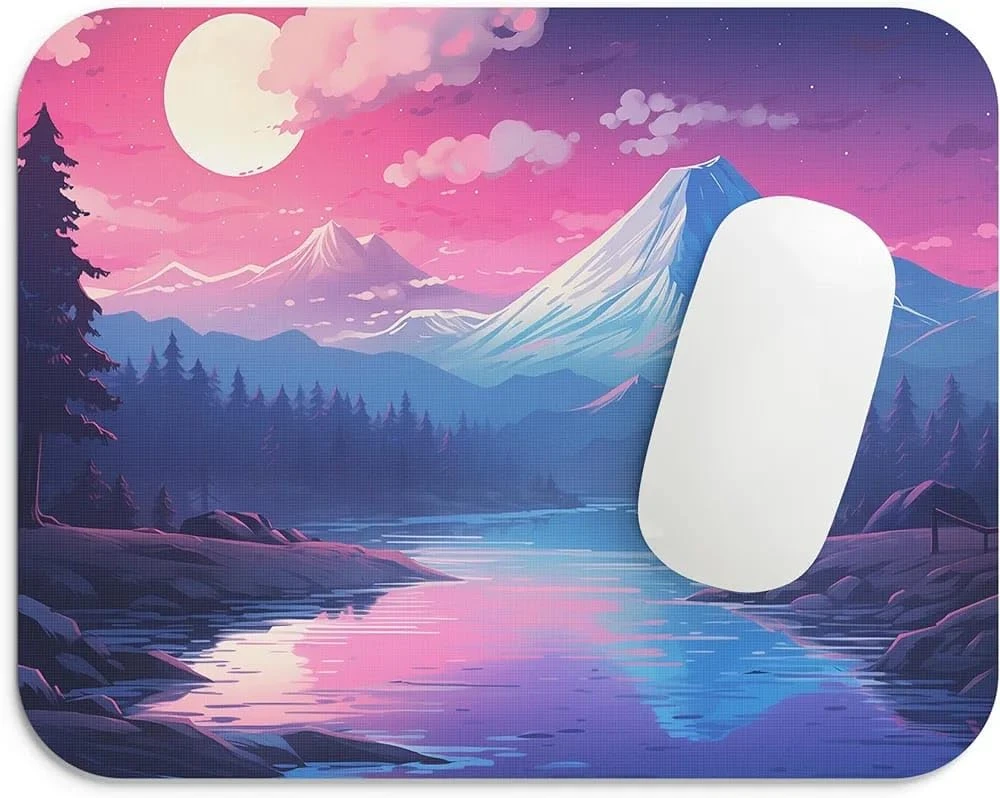 Digital Wave Mouse Pad, Printed Mouse Mat, Non-Slip Rubber Base Mousepad for Laptop, Computer