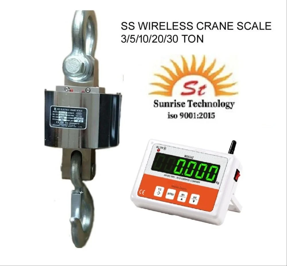 Crane Scale 10 Ton x 2 Kg  Stainless Steel Wireless Crane Scale