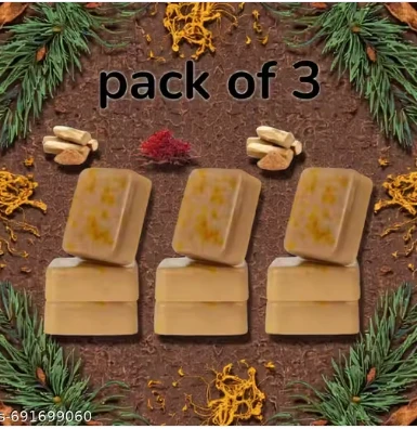 Soap Sandal Wood And Saffron Bath Soap For Glowing Brightening And Refreshing Skin Natural & Paraben Free| Deeply clean pores and remove dirt and grime Pack of 1 (100 gm)