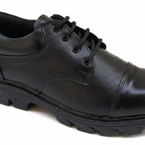 Mens Premium Black Leather Safety Shoes