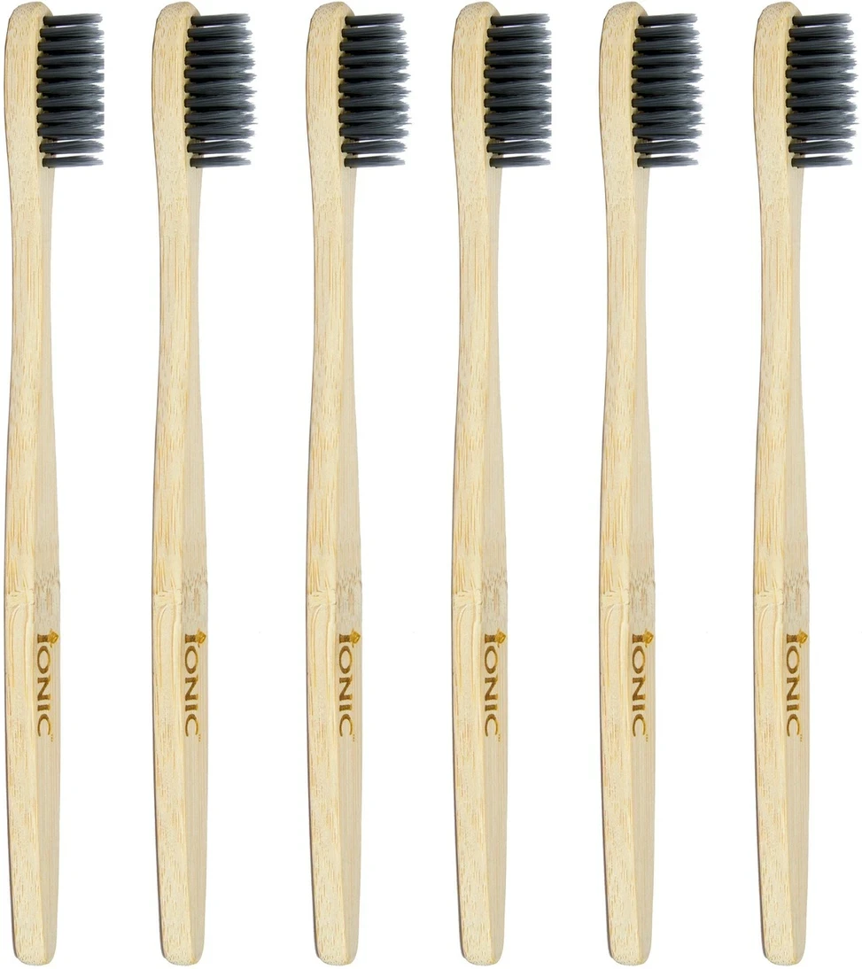 Combo Bamboo Color Bristles Toothbrush (2) + Tongue Cleaner (2) | Eco Oral Care Extra Soft Toothbrush (Pack of 4)