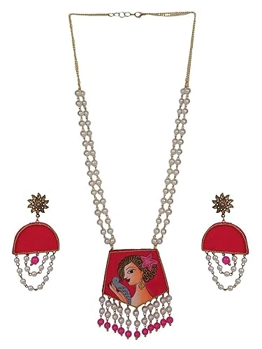 Ethnic Jewellery Set for Women | Traditional Jewellery for Women | Handmade Long Necklace Set | Lightweight, Anti-Allergic | Artistic Artisanal Necklace Set