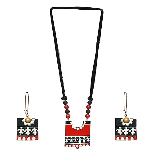Necklace Set for Women and Girls, Handmade Terracotta Jewelry, Handmade Necklace earring Set for Daily Use, Occasion