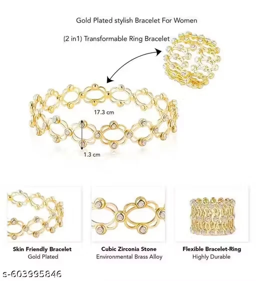 Two in One Ring Cum Bracelet for Women