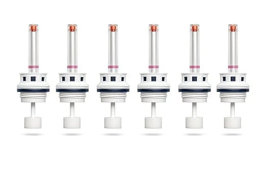 Luminous, Microtek and Livfast Compatible [Not for Exide Batteries] Inverter Battery Water Level Float Indicator Cap Set with Fumes Filtration - 1 Set of 6 Pieces for 1 Battery (White) (White)