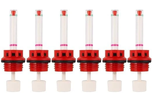 Luminous, Microtek and Livfast Compatible [Not for Exide Batteries] Inverter Battery Water Level Float Indicator Cap Set with Fumes Filtration - 1 Set of 6 Pieces for 1 Battery (White) (White)