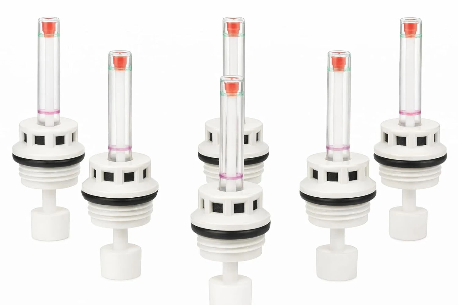 Luminous, Microtek and Livfast compatible [NOT FOR EXIDE] inverter battery water level indicator cap set- 6 pieces White