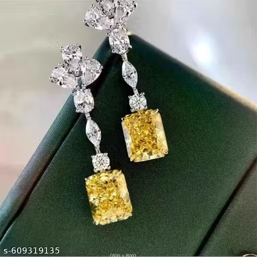 Silver-Plated Artificial Stones Contemporary Earrings