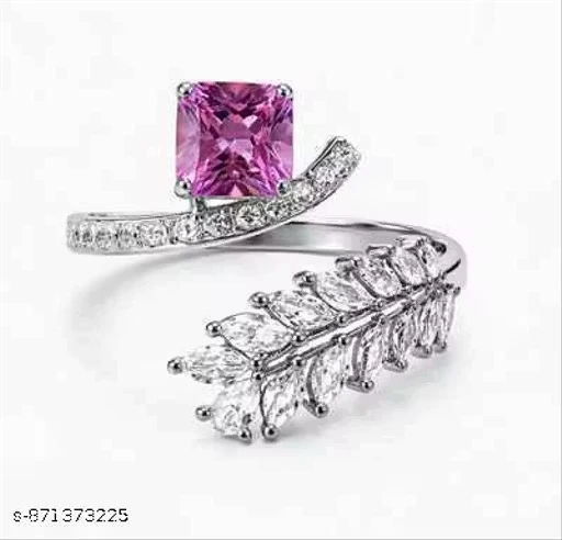 Silver Plated Stone Studded Adjustable Ring BY ENTERCARTS