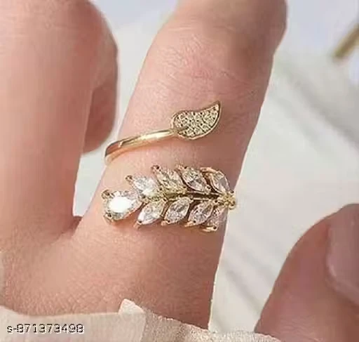 Silver Plated Stone Studded Adjustable Ring BY ENTERCARTS