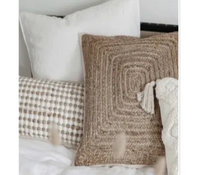 Designer Jute Cushion Cover