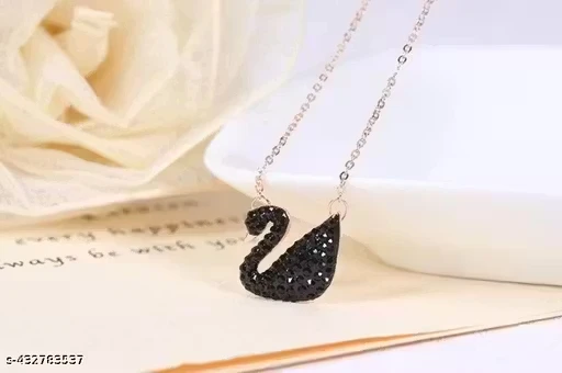 📝 ✨ Beautiful Crystal Duck Rose Gold Chain Pendant Necklace ✨
