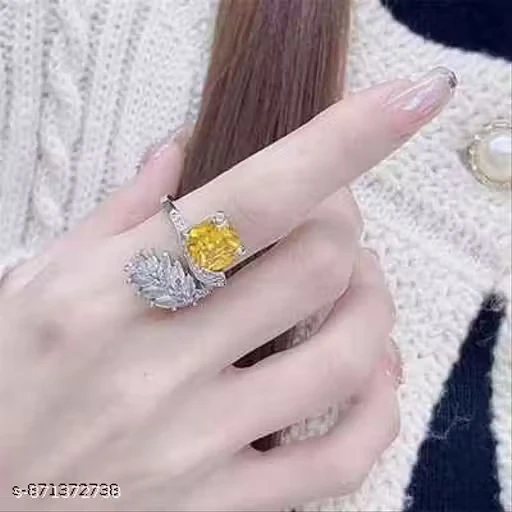 ✨ Silver Plated Stone Studded Adjustable Ring by ENTERCARTS ✨