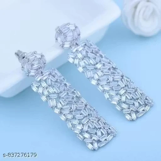 ✨ CZ Diamond Trendy Engagement Big Long Dangle Earrings (Fashion) ✨
