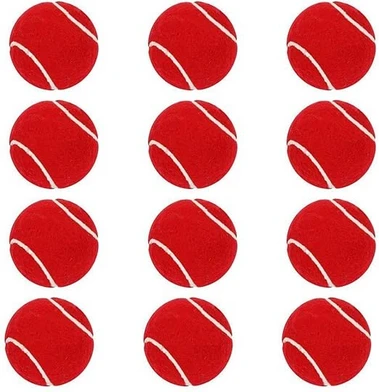 Light Weight Tennis Ball | Perfect for Recreational Sports, Cricket and Kids, Pack of 12 (Red)