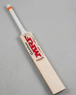 Genius Grand Edition Kashmir Willow Cricket Bat, Natural Wood with Red Graphics, Size 5, 69 cm Length, for Junior Players 8-10 Years
