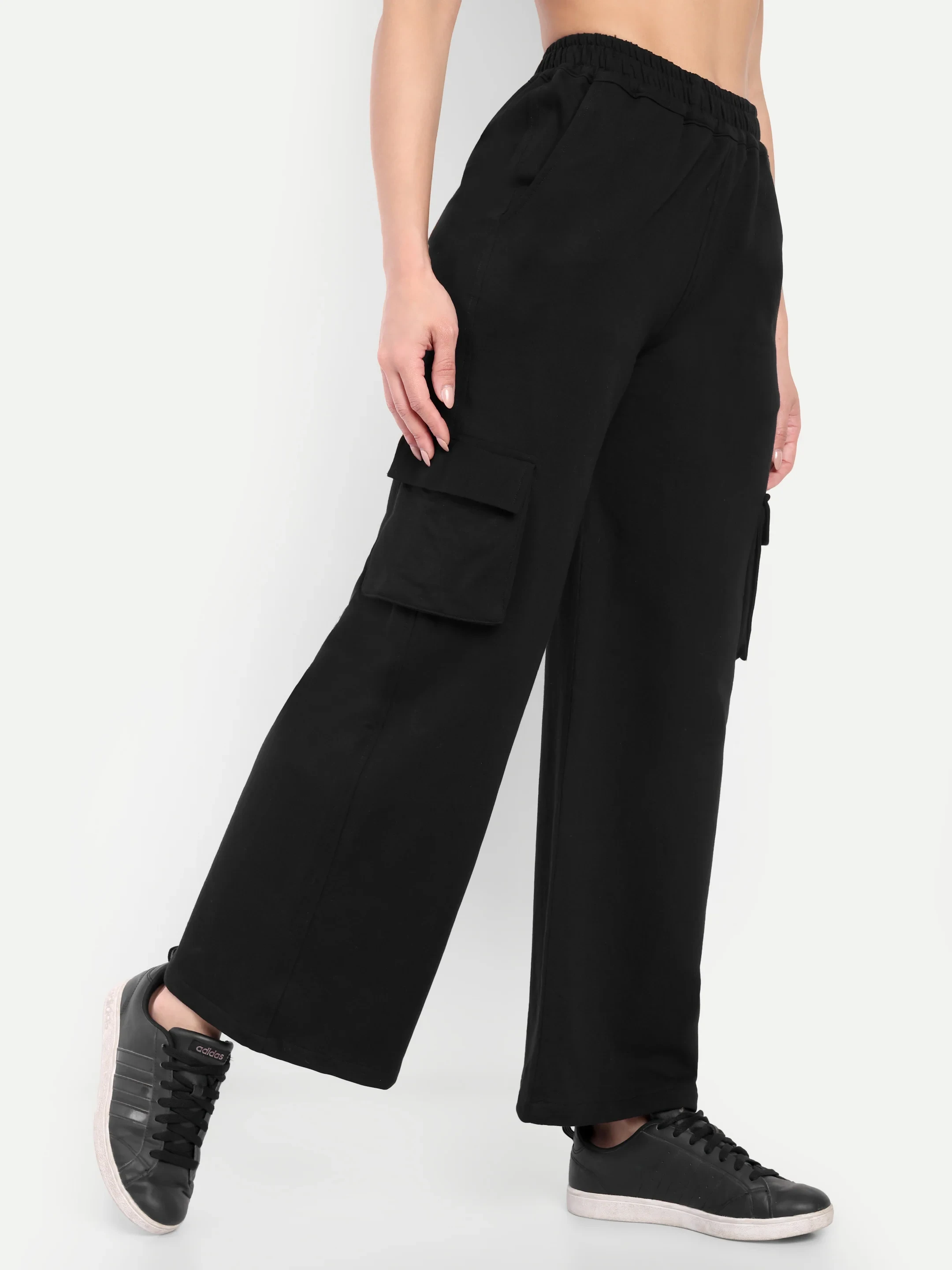 Kepto Women Solid Track Pants Color Black Size-28