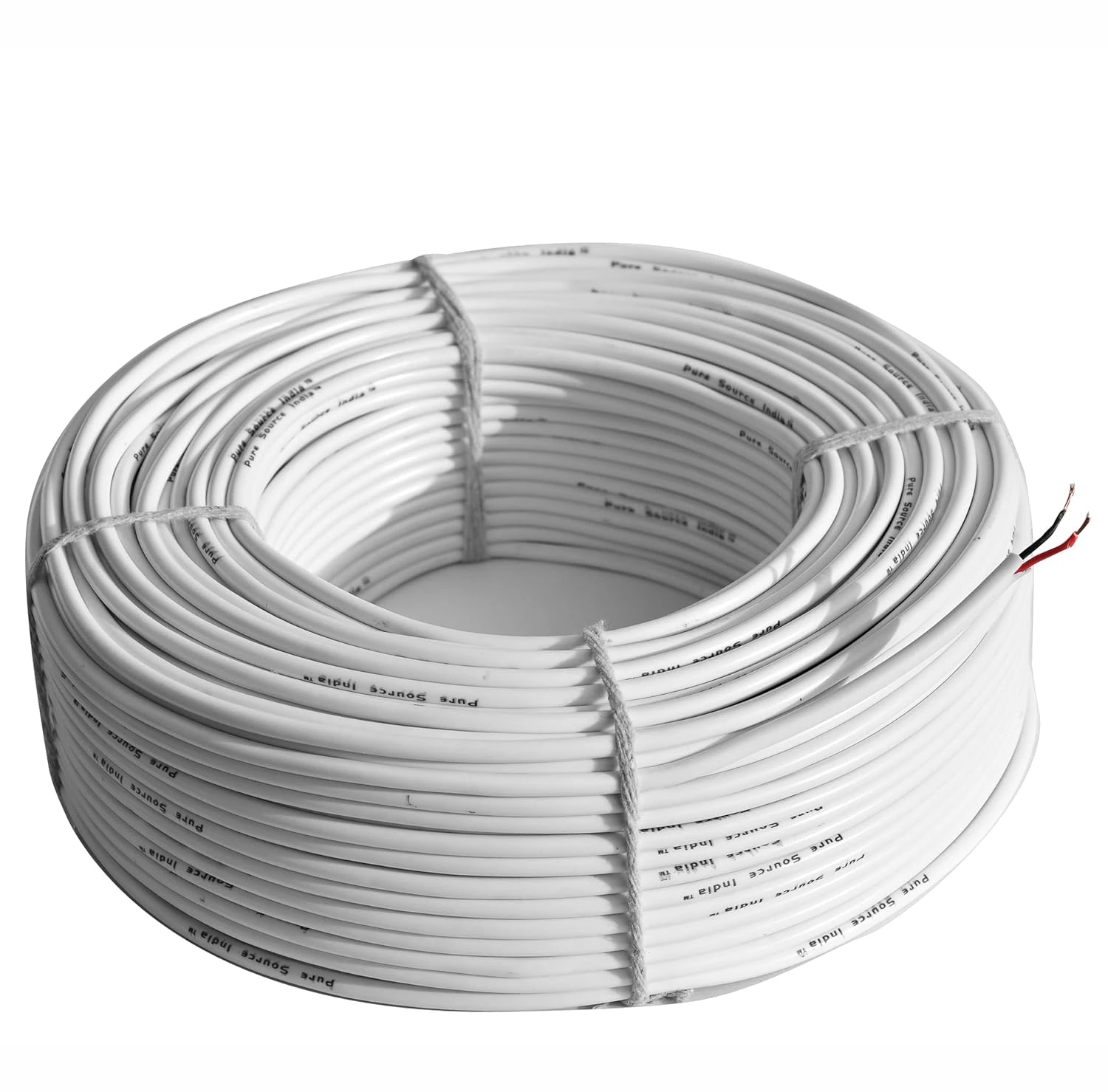 Flexible 0.25mm x 2 Core Round Copper Electrical Wire, Load Capacity- 2 Ampere / 450 Watt (White - 5 MTR.)