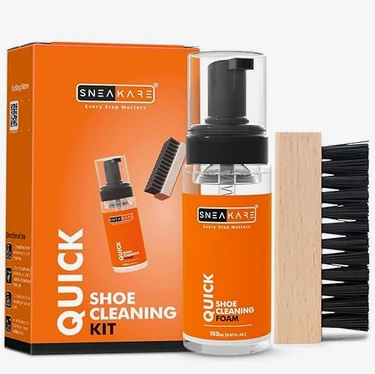 Quick Shoe Cleaning Kit Shoe Cleaner & Medium Bristle Shoe Brush, White Shoe Cleaning Kit, Shoe Cleaner Kit For Sneaker,Sports Shoe Cleaner Foam Spray