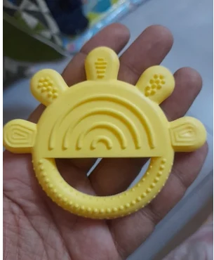 Yellow Five Finger Baby Silicone Teether
