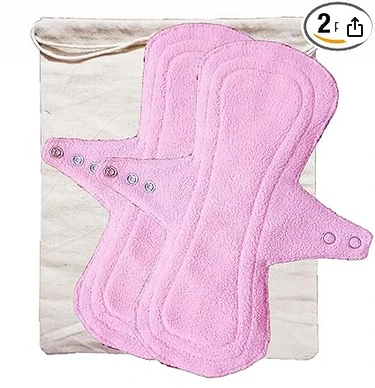 2 Anti Skid Pads of Size L (250mm / 10 ") / Regular - Reusable Washable Cloth Sanitary Pads for Women