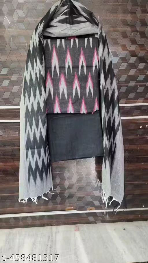 A R FABRICS ikat pattern design Handloom cotton suits & dress material