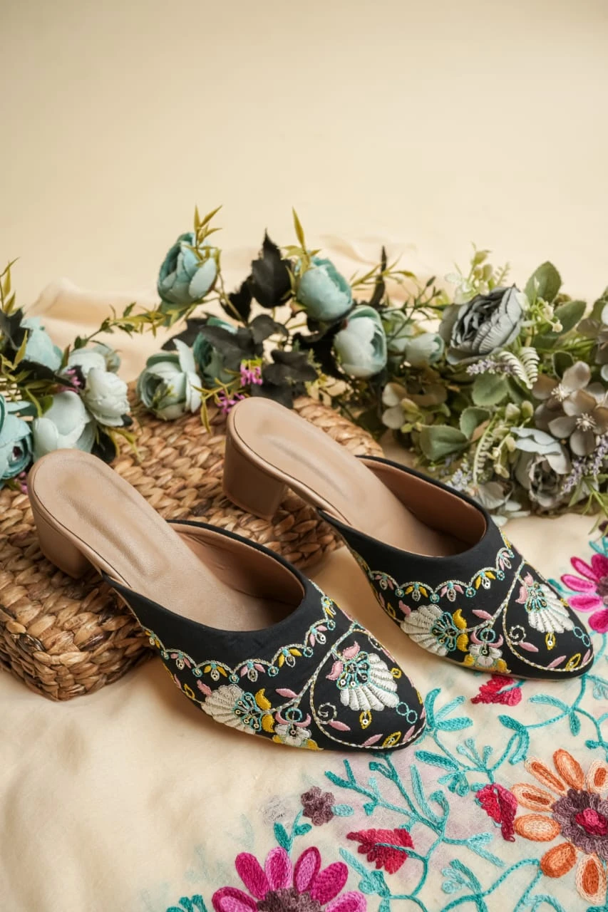 Embellished Party Block Mules