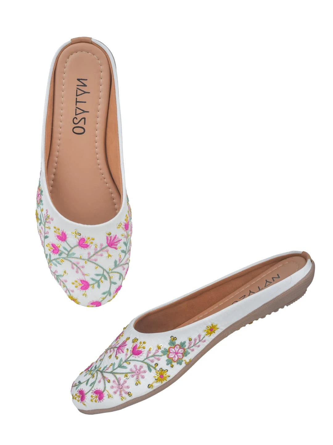 Women's Mustard Canvas Handcrafted Embroidered Bellies