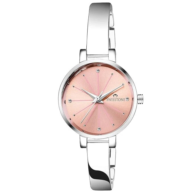 Analog Stainless Steel Silver Plated Women's Watch (Pink Dial Silver Colored Strap) Pack of 1