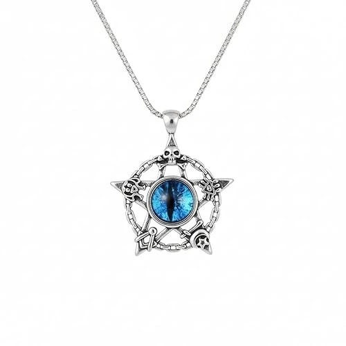 Evil Eye Star Pendant Necklace Blue Eye Pentagram Gothic Star's Charm Protection locket Fashion Jewelry Gift Necklace for Men Women