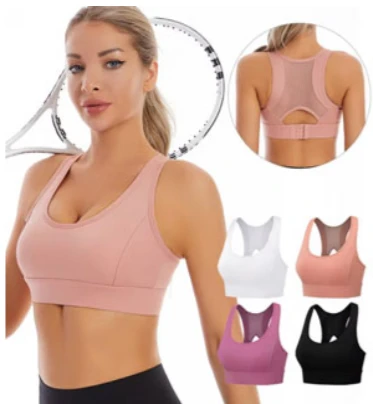 Polycotton Padded Wire Free Push Up Racer Back Sports Bra for Women's/Girls (Gym, Yoga, Running, Workout) Size 32