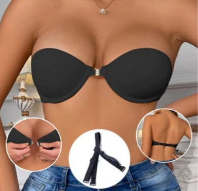 Backless Strapless Push Up Bra Adhesive | Waterproof Invisible | Seamless Stick-On Size 32B