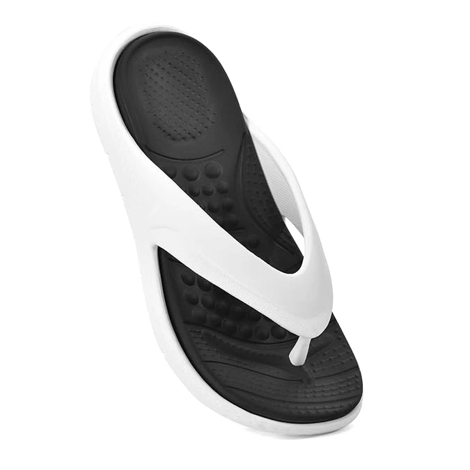 Flip Flops for Men | Orthopedic Slippers with Relieving Acupressure Points | Superior Cushioning & Dual-Tone Design | Lightweight & Waterproof