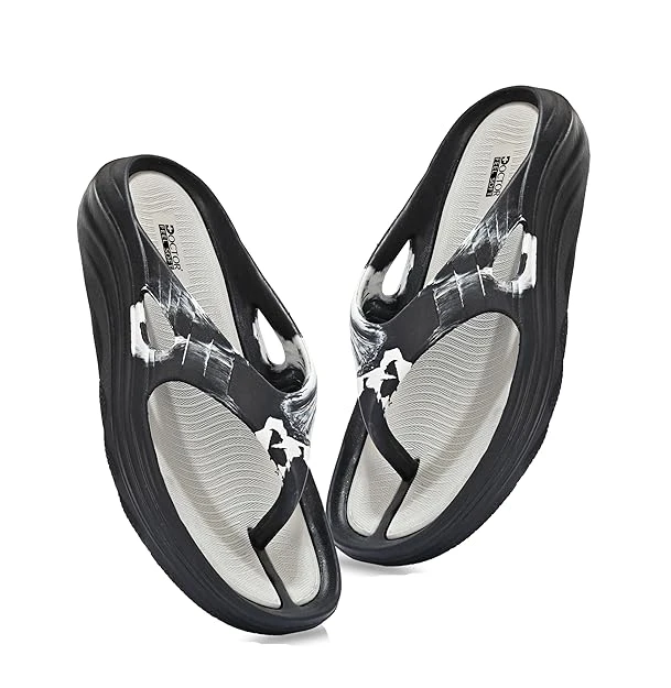 Men Cushioned Thong Slippers with Soft Footbed, Lightweight Comfortable Everyday Wear Slippers, Flexible Sole for Indoor Outdoor Use and Relaxed Walking