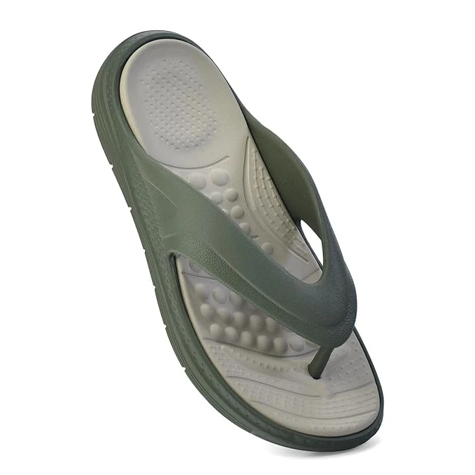 Flip Flops for Men | Orthopedic Slippers with Relieving Acupressure Points | Superior Cushioning & Dual-Tone Design | Lightweight & Waterproof Size 7