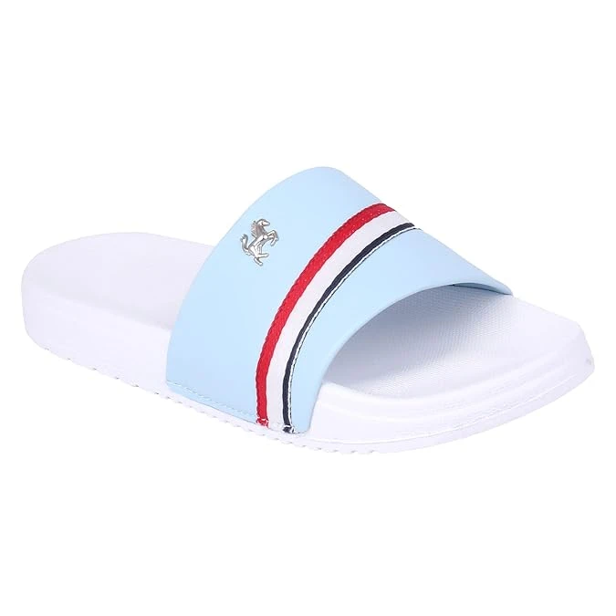 Mens Stylish Sliders White, Red, Black, Grey, Sky Blue Boys Slippers Size 8