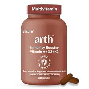 Multivitamin Supplement | With Vitamins A, D3 & K2 | Daily Immunity & Bone Support | Enhances Energy, Skin & Eye Health | Complete Nutrient Balance for Overall Wellness | For Men & Women | 30 Veg Capsules